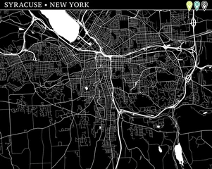 Foto op Plexiglas Simple map of Syracuse, New York © netsign