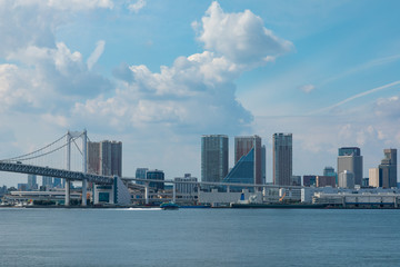 Fototapeta na wymiar (東京都ｰ都市風景)富士見橋から望むレインボーブリッジ３