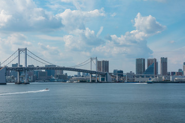 (東京都ｰ都市風景)富士見橋から望むレインボーブリッジ４