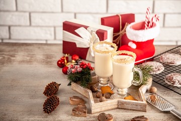 Traditional eggnog for Christmas