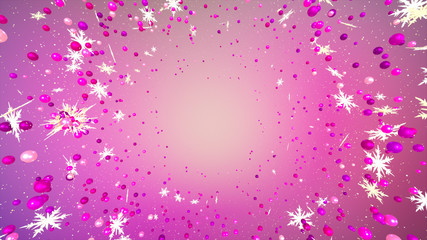 Abstract dancing many cristmas shapes colorful background with room for text, graphics, logos or titles. Elegant lavender purple glitter sparkle confetti background.
