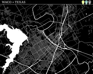 Simple map of Waco, Texas