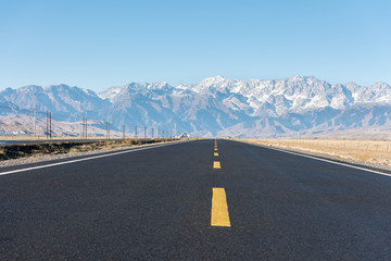 highway and snow mountain