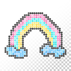 Rhinestones rainbow. Summer design. Colorful ornament. Transfer iron heat ornament. Gems. Embroidery. Rhinestones appligue hot fix. Print for fabric. Fashion trend.