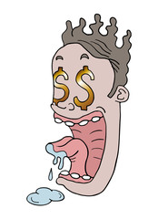 business man crazy face