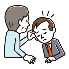 頭皮の診察を受ける男性