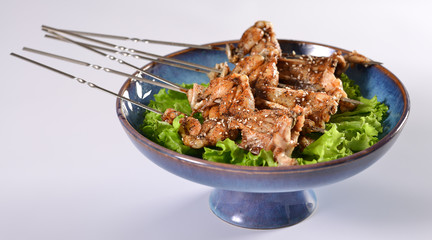 Toasted bullfrog with sesame seed