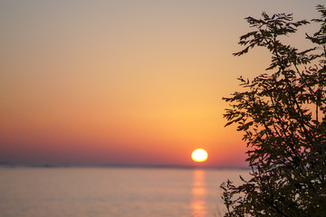 sunset over baltic sea