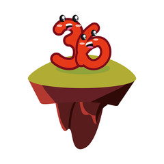 kawaii number thirty six character cartoon