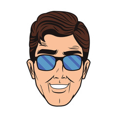 Pop art man face