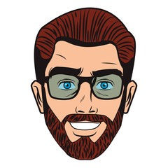 Pop art man face