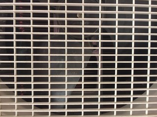 Air conditioner outdoor unit close-up