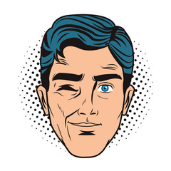 Pop art man face