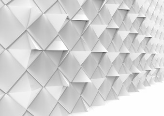 3d rendering. perspective view of modern geometric polygon shape pattern tile wall background.