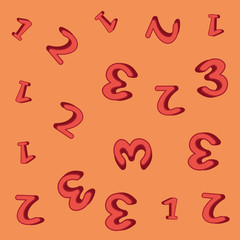 Fototapeta premium numbers font orange pattern background