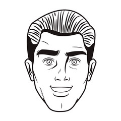 Pop art man face