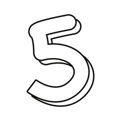 outlined number five on white background