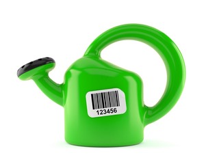 Obraz premium Watering can with barcode sticker