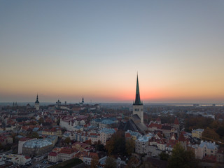 Aerial of city Tallinn, Estonia