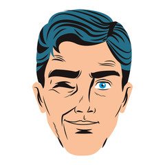 Pop art man face
