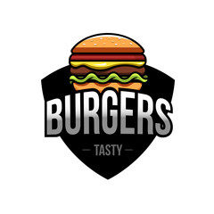 Burger vector illustration. Logo concept.