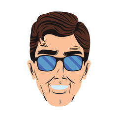Pop art man face