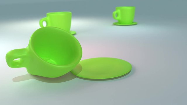 Tasse f&auml;llt, und verformt sich