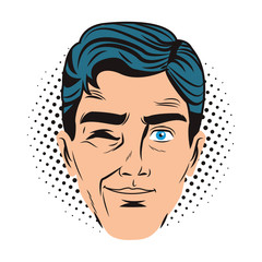Pop art man face
