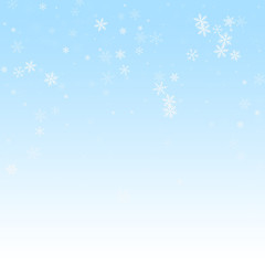 Fototapeta premium Sparse snowfall Christmas background. Subtle flyin