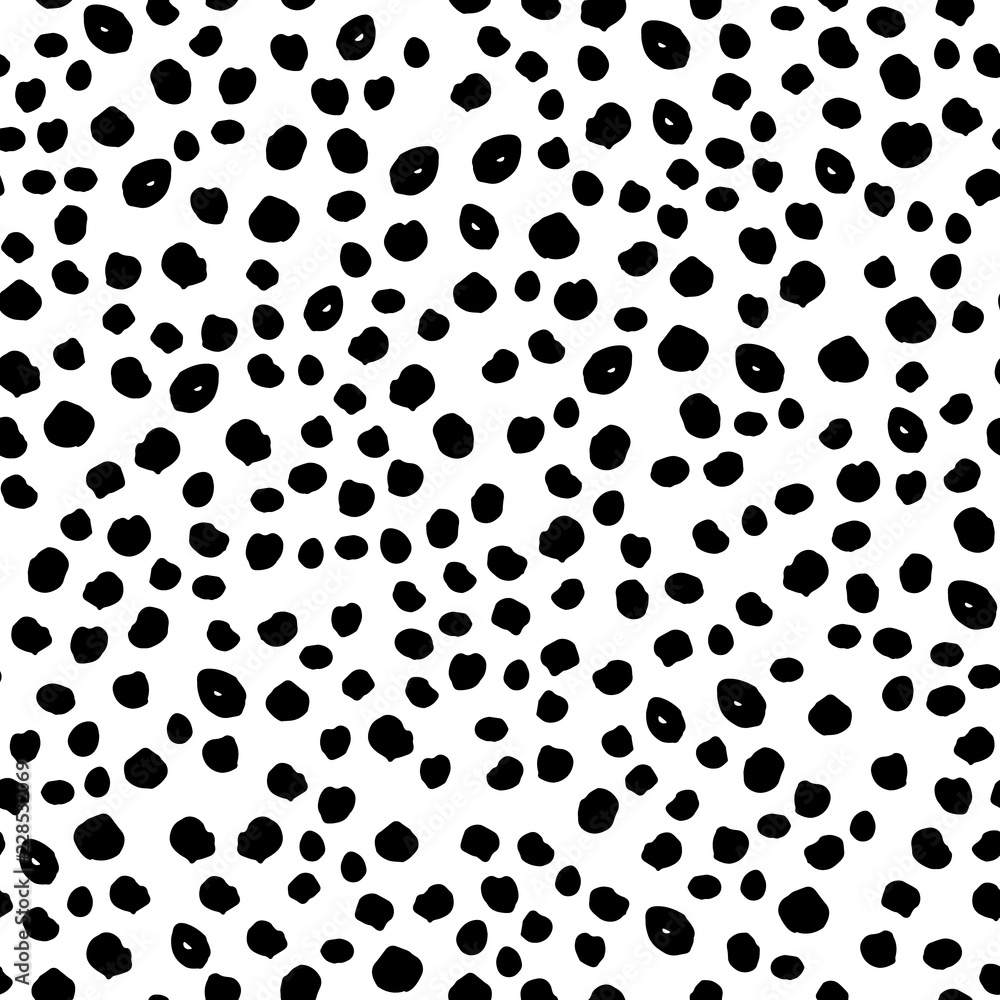 Poster doodle dot pattern with scattering hand-drawn round blots isolated on white. modern stylish texture 