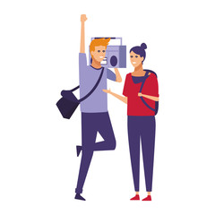 Young friends cartoon