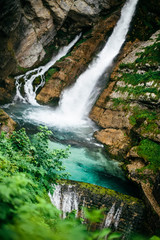 Fototapeta premium Savica waterfall at Bohinj Valley, Slovenia