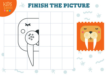 Copy and complete the picture vector blank game, illustration.