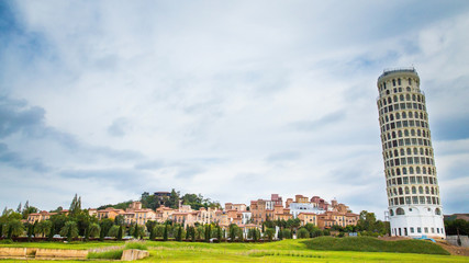 View of the village with the sky at Nakhonratchasima province, Thailand.