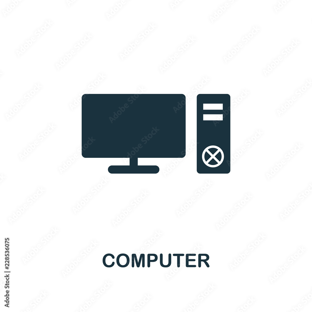 Poster computer icon. premium style design from household icon collection. ui and ux. pixel perfect compute