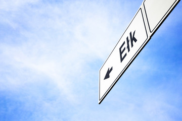 Signboard pointing towards Elk