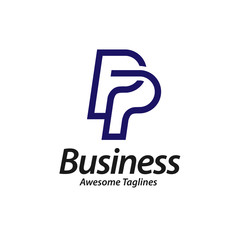 creative initial Letter PP Logo Design Vector isolated on white.