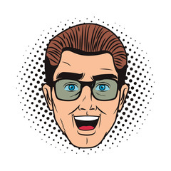 Pop art man face