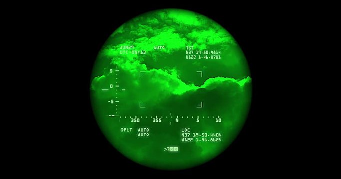 Searching the sky with single night vision scope includes complex reticle - version 1.