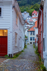 Bergen, Norway. View of historical buildings. World Heritage Site