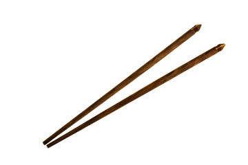 classic wood chopsticks isolated on white background.