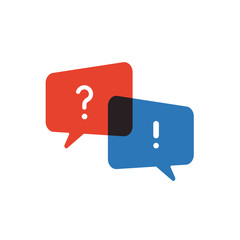Vector question and answer speech bubbles.