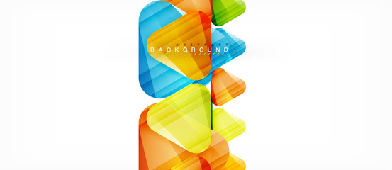 Glass triangles modern geometric composition, abstract background