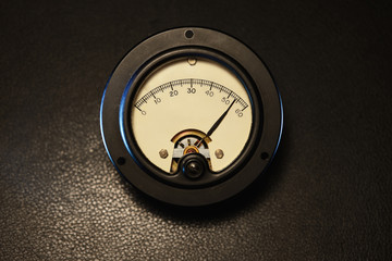 Vintage retro round analog meter