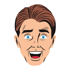 Pop art man face