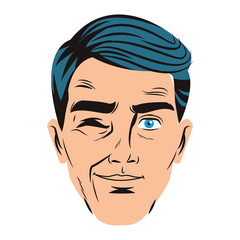 Pop art man face
