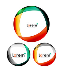 Set of geometric convergence vector icons