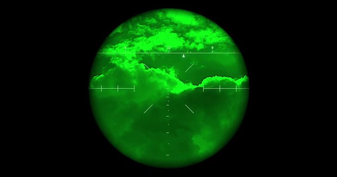 Searching the sky with single night vision scope includes complex reticle - version 2.