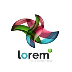 Abstract geometric logo created with overlapping smooth shapes