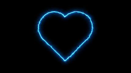 Glowing neon heart.